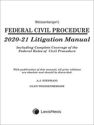 cover image of Weissenberger's Federal Civil Procedure Litigation Manual